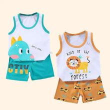 Load image into Gallery viewer, The KedStore 2PCS Children Clothing Vest Suit Children&#39;s Sets Summer Cotton T-Shirts Shorts Boys Girls Sleeveless Kids Clothes