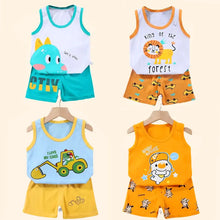 Load image into Gallery viewer, 2PCS Children Clothing Vest Suit Children&#39;s Sets Summer Cotton T-Shirts Shorts Boys Girls Sleeveless Kids Clothes