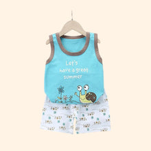 Load image into Gallery viewer, 2PCS Children Clothing Vest Suit Children&#39;s Sets Summer Cotton T-Shirts Shorts Boys Girls Sleeveless Kids Clothes