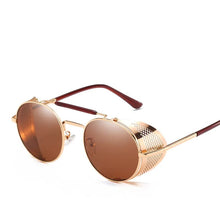 Load image into Gallery viewer, The KedStore 4-Golden-Tea MUSELIFE Retro Round Metal Sunglasses Steampunk Men Women Glasses Oculos De Sol Shades UV Protection