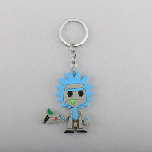 Load image into Gallery viewer, The KedStore 6 Anime Rick And Morti Silicone Keychain Kawaii Figure Doll Key Chain Keyring Cartoon Key Charms Children Kids Birthday Toys Gift