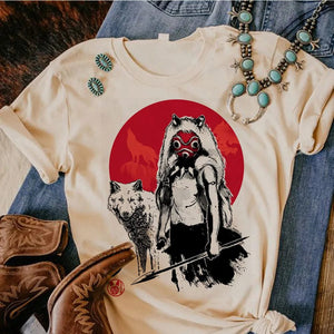 Studio Ghibli tshirt women Y2K Tee female harajuku clothing