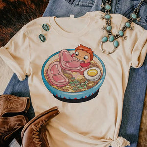 Studio Ghibli tshirt women Y2K Tee female harajuku clothing