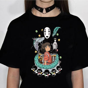 Studio Ghibli tshirt women Y2K Tee female harajuku clothing