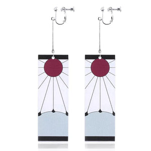 The KedStore A-3 Hot Anime Earrings for Demon Slayer Tanjiro Nezuko Cosplay Props Jewelry Accessores Double-sided Acrylic Charm Unisex