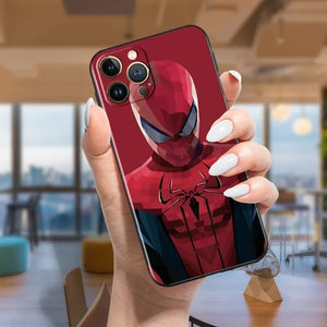 Avengers red spiderman Case For Apple iPhone TPU Black Phone Cover Coque