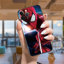 Load image into Gallery viewer, The KedStore A72Hblk03 / for iPhone XS Max Avengers red spiderman Case For Apple iPhone 14 13 12 11 Pro Max Mini XS Max X XR 7 8 Plus SE2020 TPU Black Phone Cover Coque