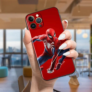 Avengers red spiderman Case For Apple iPhone TPU Black Phone Cover Coque