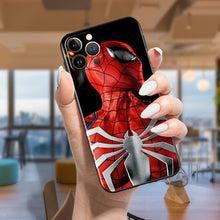 Load image into Gallery viewer, The KedStore A72Hblk05 / for iPhone XS Max Avengers red spiderman Case For Apple iPhone 14 13 12 11 Pro Max Mini XS Max X XR 7 8 Plus SE2020 TPU Black Phone Cover Coque