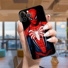 Load image into Gallery viewer, The KedStore A72Hblk06 / for iPhone XS Max Avengers red spiderman Case For Apple iPhone 14 13 12 11 Pro Max Mini XS Max X XR 7 8 Plus SE2020 TPU Black Phone Cover Coque