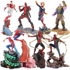 The KedStore Avengers Iron Man Spider Man Thanos Deadpool Danvers PVC Statue Action Figure Toys