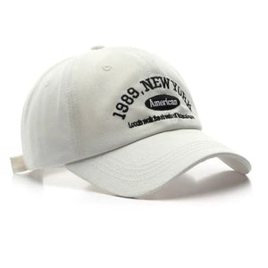 The KedStore B white / Adjustable Retro Washed Cotton Baseball Cap Men Women Letter Embroidery Hip Hop Hat Unisex Spring Summer Adjustable Snapback Sports Caps
