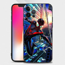 Load image into Gallery viewer, Phone Case For iPhone 15 11 14 13 12 11 Pro Max Mini XS Max XR X 7 8 Black Cover Shell Fundas Marvel Avengers Hero Spiderman