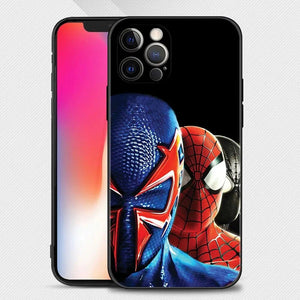 Phone Case For iPhone 15 11 14 13 12 11 Pro Max Mini XS Max XR X 7 8 Black Cover Shell Fundas Marvel Avengers Hero Spiderman