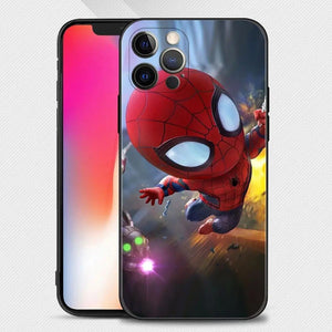 Phone Case For iPhone 15 11 14 13 12 11 Pro Max Mini XS Max XR X 7 8 Black Cover Shell Fundas Marvel Avengers Hero Spiderman