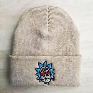 The KedStore Beige Hat Rick & Morty Embroidery Beanie Knitted Hat