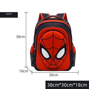 The KedStore Black 38cm Spiderman School Bag Captain America Children Anime Figure Backpack Primary Kids