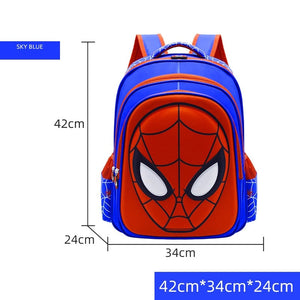 The KedStore blue 42cm Spiderman School Bag Captain America Children Anime Figure Backpack Primary Kids