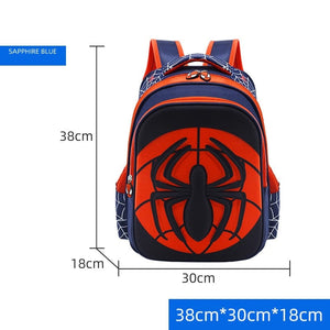 The KedStore Blue Black 38CM A2 Spiderman School Bag Captain America Children Anime Figure Backpack Primary Kids
