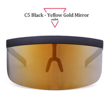 Load image into Gallery viewer, The KedStore C5Yellow Gold Mirror / SHOW AS PICTURES Oversize Shield Visor Sunglasses - ALOZ MICC