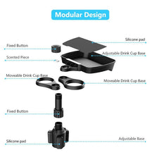 Load image into Gallery viewer, Car Cup Holder Tray With Swivel Base 360 Degree Adjustable Car Cup Holder