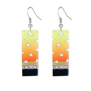 The KedStore D-2 Hot Anime Earrings for Demon Slayer Tanjiro Nezuko Cosplay Props Jewelry Accessores Double-sided Acrylic Charm Unisex