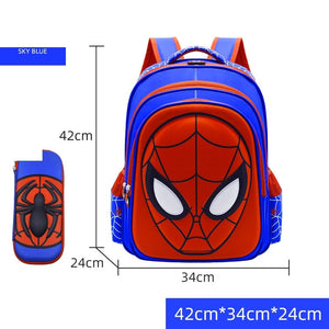 The KedStore D1 42cm Spiderman School Bag Captain America Children Anime Figure Backpack Primary Kids