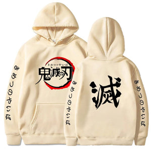 Demon Slayer Hoodies Men Fashion Letter Graphic Printed Sweatshirts Women Casual Harajuku Streetwear Hooded Pullover Sudaderas