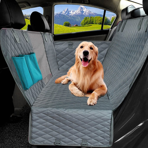 Dog Car Seat Cover with View Mesh / Waterproof Pet Carrier Back Seat Mat Hammock