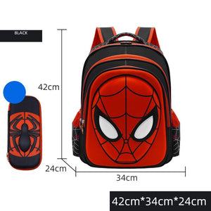 The KedStore E1  42cm Spiderman School Bag Captain America Children Anime Figure Backpack Primary Kids
