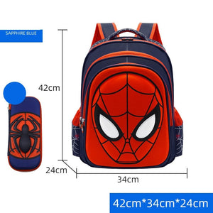The KedStore F1  42cm Spiderman School Bag Captain America Children Anime Figure Backpack Primary Kids