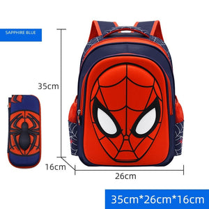 The KedStore F3  35cm Spiderman School Bag Captain America Children Anime Figure Backpack Primary Kids