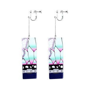 Hot Anime Earrings for Demon Slayer Tanjiro Nezuko Cosplay Props Jewelry Accessores Double-sided Acrylic Charm Unisex