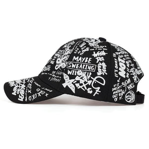 Graffiti printing baseball cap Adjustable cotton hip hop street hats Spring summer outdoor leisure hat