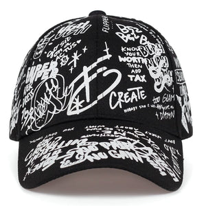 The KedStore Graffiti printing baseball cap Adjustable cotton hip hop street hats Spring summer outdoor leisure hat Couple caps