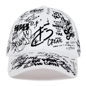 The KedStore Graffiti printing baseball cap Adjustable cotton hip hop street hats Spring summer outdoor leisure hat Couple caps