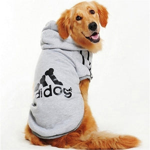 The KedStore Gray / S(1-2KG dogs) Pet Dog Hoodie Clothes for Medium Large Dogs, Fleece Warm Hooded Jacket Sweatshirt, Coat