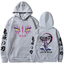 Load image into Gallery viewer, Anime Demon Slayer Hoodies Akaza Graphic Printed Pullover Fashion Cosplay Sudadera Harajuku Streetwear Y2K Sweatshirt Male Cloth