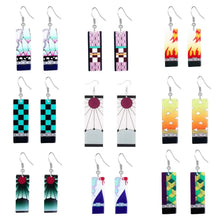 Load image into Gallery viewer, The KedStore Hot Anime Earrings for Demon Slayer Tanjiro Nezuko Cosplay Props Jewelry Accessores Double-sided Acrylic Charm Unisex