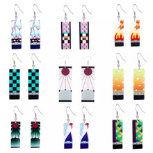 Load image into Gallery viewer, The KedStore Hot Anime Earrings for Demon Slayer Tanjiro Nezuko Cosplay Props Jewelry Accessores Double-sided Acrylic Charm Unisex