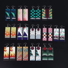 Load image into Gallery viewer, The KedStore Hot Anime Earrings for Demon Slayer Tanjiro Nezuko Cosplay Props Jewelry Accessores Double-sided Acrylic Charm Unisex