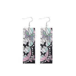 The KedStore L-2 Hot Anime Earrings for Demon Slayer Tanjiro Nezuko Cosplay Props Jewelry Accessores Double-sided Acrylic Charm Unisex