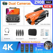Load image into Gallery viewer, The KedStore Max Orange with 3 B / United States Z908 Pro / MAX Drone Professional 4K HD Camera Mini Dron Optical Flow Localization 3-sided Obstacle Avoidance Quadcopter Toy