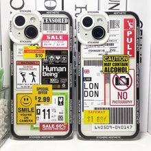 Load image into Gallery viewer, The KedStore Mix Labels Collage Stickers Aesthetic Phone Case For iPhone 14 13 12 11 Pro Max Mini XS X XR SE 7 8 Plus Clear Soft Cover