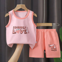 Load image into Gallery viewer, 2PCS Children Clothing Vest Suit Children&#39;s Sets Summer Cotton T-Shirts Shorts Boys Girls Sleeveless Kids Clothes