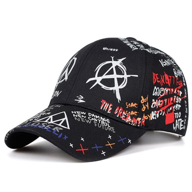 The KedStore New graffiti printing baseball cap 100%cotton fashion casual hat men and women adjustable sun caps hip hop hat