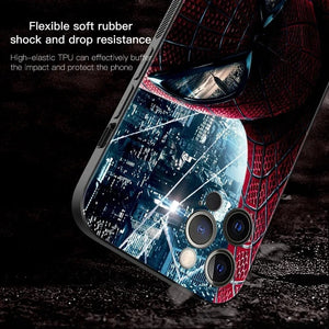 Phone Case For iPhone 15 11 14 13 12 11 Pro Max Mini XS Max XR X 7 8 Black Cover Shell Fundas Marvel Avengers Hero Spiderman