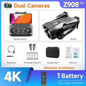 The KedStore Pro Black with 1 B / United States Z908 Pro / MAX Drone Professional 4K HD Camera Mini Dron Optical Flow Localization 3-sided Obstacle Avoidance Quadcopter Toy