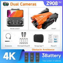 Load image into Gallery viewer, The KedStore Pro Orange with 3 B / United States Z908 Pro / MAX Drone Professional 4K HD Camera Mini Dron Optical Flow Localization 3-sided Obstacle Avoidance Quadcopter Toy