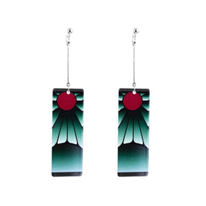The KedStore R-1 Hot Anime Earrings for Demon Slayer Tanjiro Nezuko Cosplay Props Jewelry Accessores Double-sided Acrylic Charm Unisex